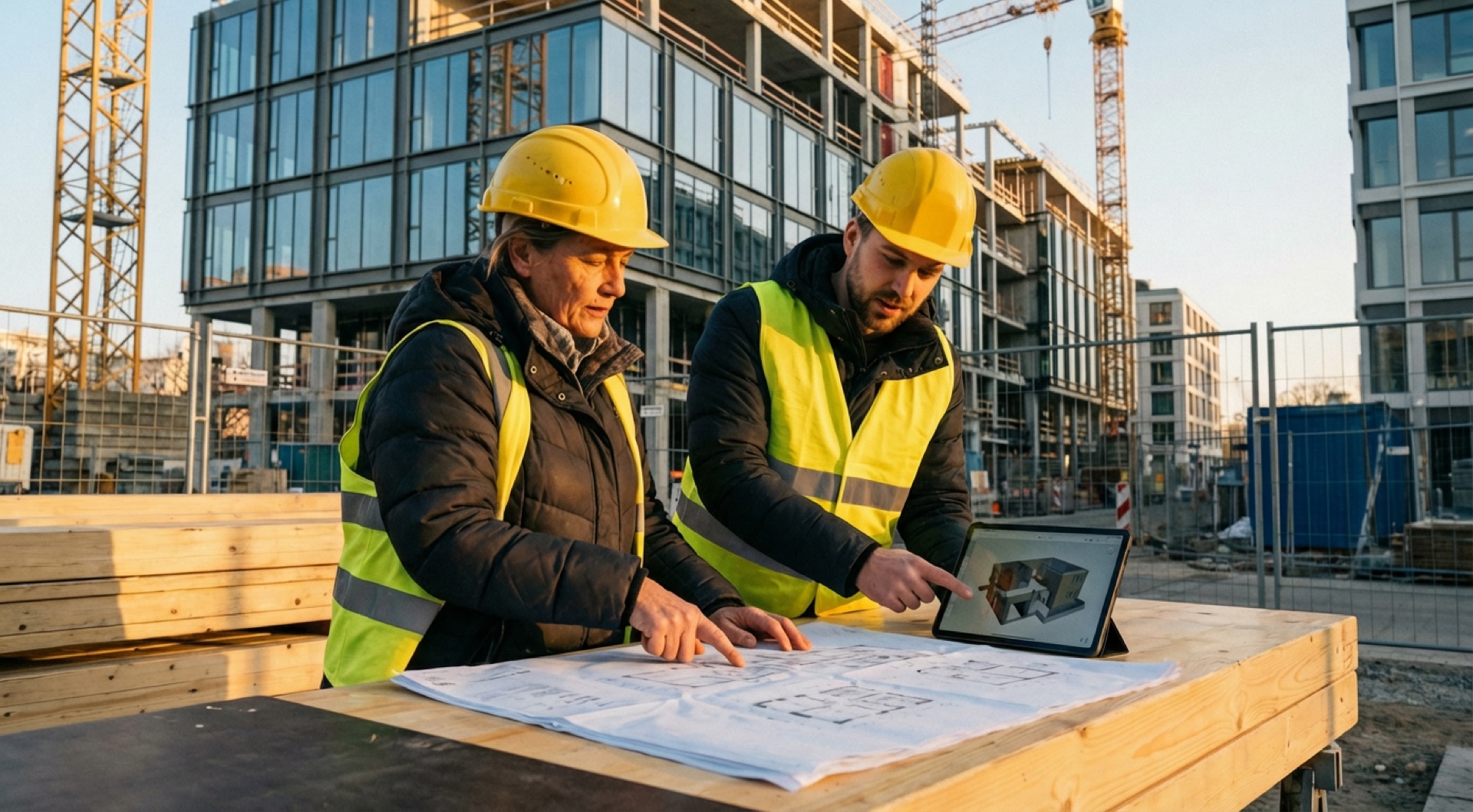BauConcept GmbH Team bei der Bauplanung